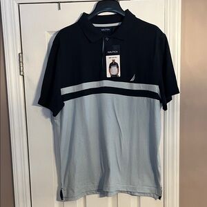Nautica Men's Polo Shirt in navy and light blue